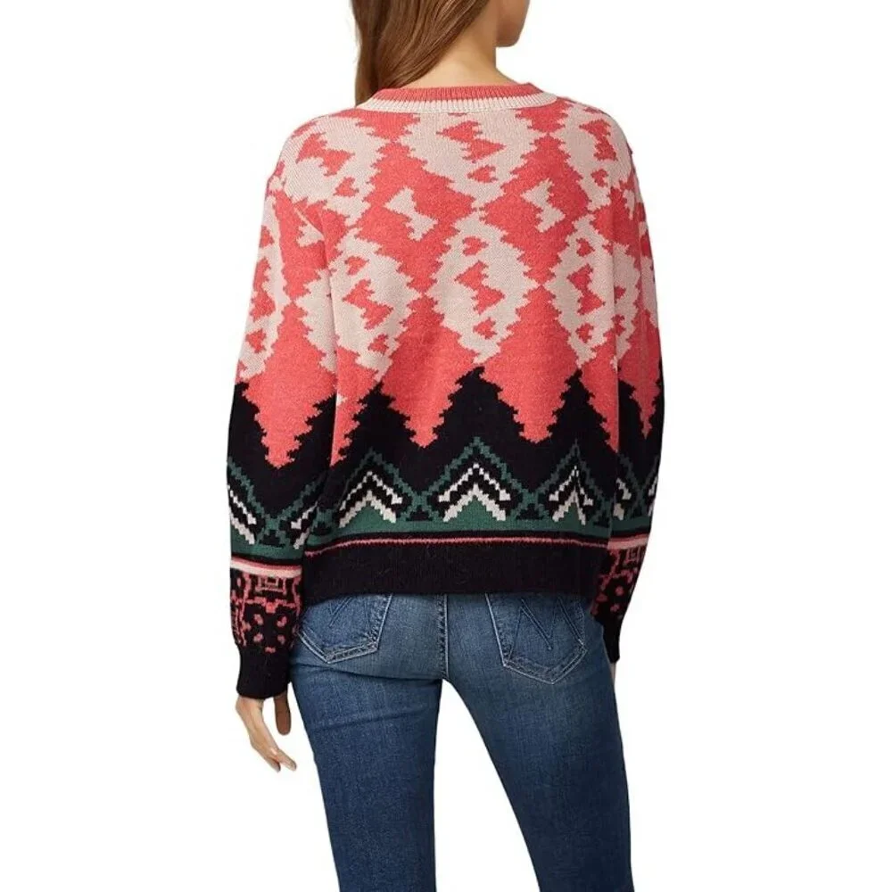 Anthropologie Aldomartins Pink Abstract Designer Sweater Pink Size: 18